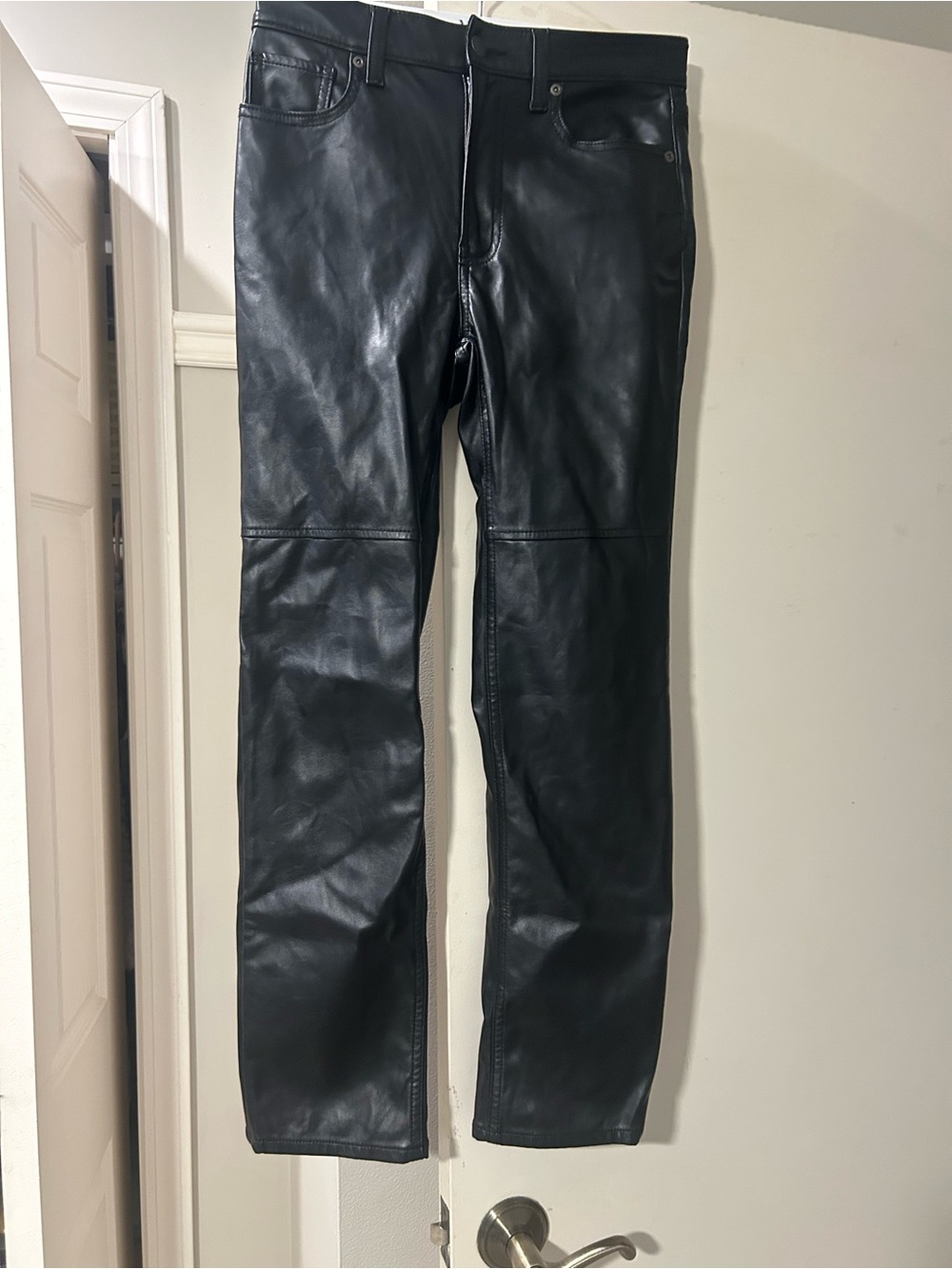 GAP Black High-Rise Faux Leather Jeans